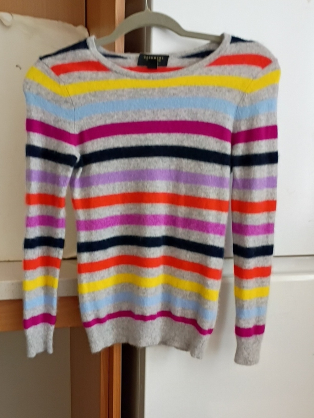 Cashmere Crew Neck Striped Sweater sz S - Picture 1 of 3